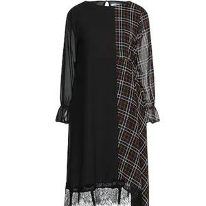 NWT Lace Hem Crepe Midi Dress